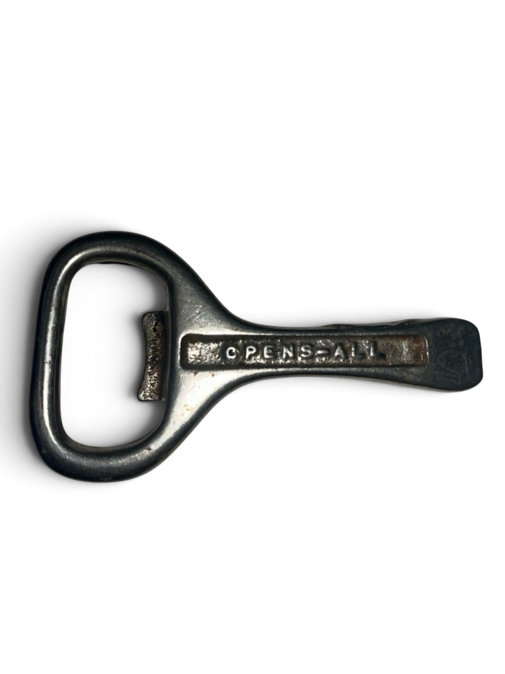 Vintage OPENS-ALL Bottle Opener Cast Iron Vaughan Mfg Antique Barware 1920s